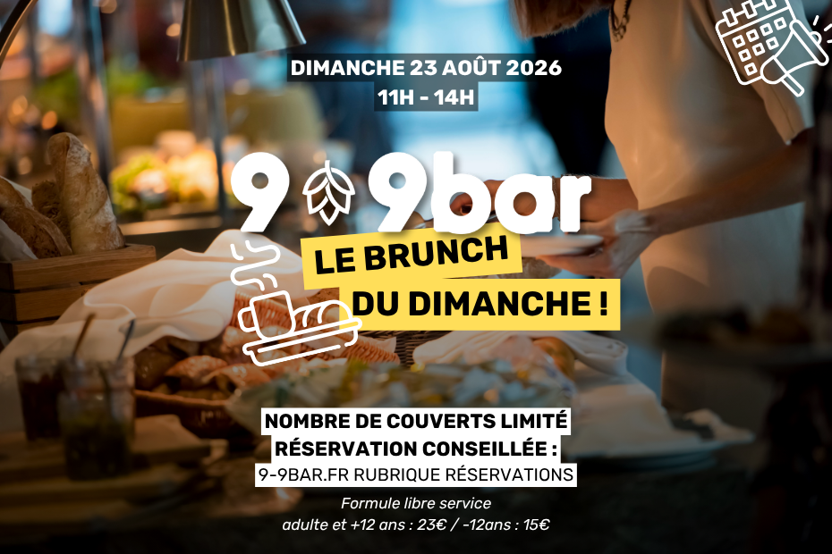 9-9bar brunch dimanche 23 août 2026 oignies