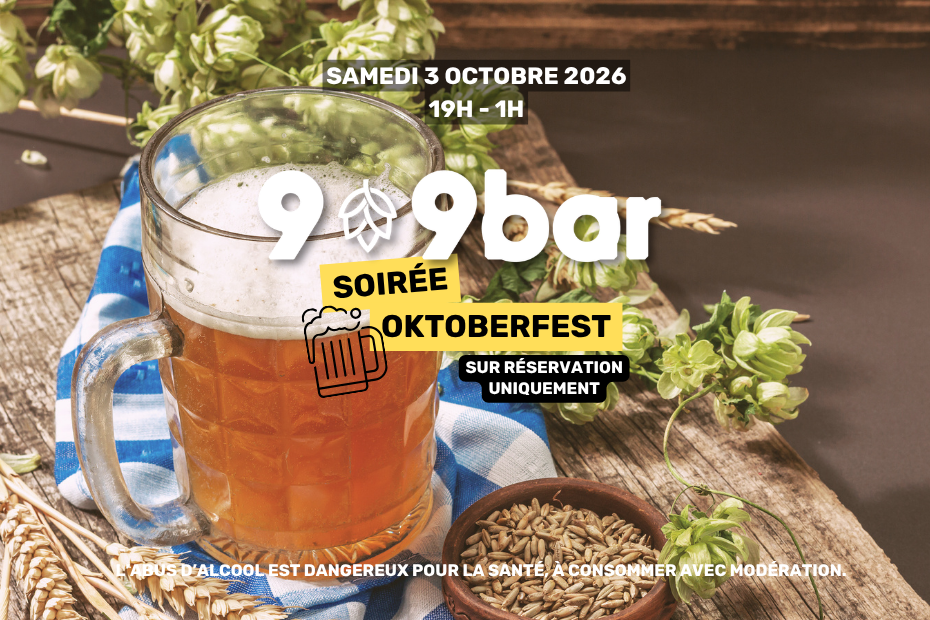 soirée oktoberfest 9-9bar oignies samedi 3 octobre 2026